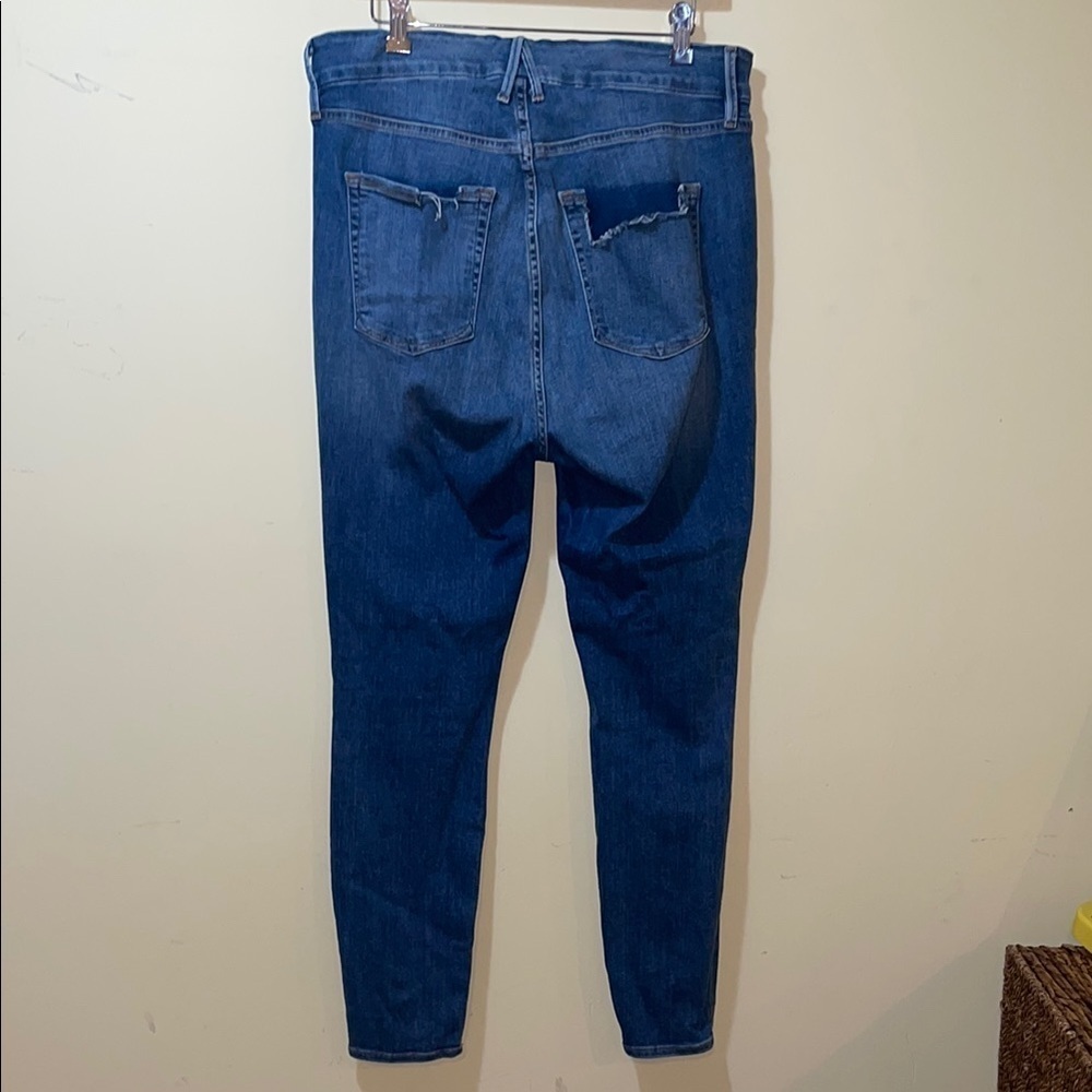 Womens Good American Good Legs Ripped Pocket Skinny Jeans - Picture 4 of 5